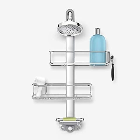 1 Soap Dish 2 Packs Corner Shower Caddy Sotfamily No Drill Shower Organiser with 2 Extra Self Adhesive Hooks Rust Free SUS304 Stainless Steel Bathroom Shower Storage Silver 