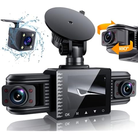 Peztio Dual Dash Cam Front and Rear 1080P 3 Inch Car Dashboard Camera 