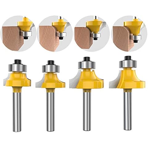 Jiiolioa V1151 15 Degree Engraving 0.005 0.1mm Tip with 1/4 Shank Signmaking Solid Carbide Router Bit 1/4x2 