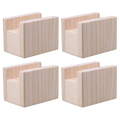4.13x 4.13x 3.34 in Cocoarm Furniture Risers 4 Piece Heavy Duty Square Bed Risers Leg Risers for Sofa Table Chair Beige 