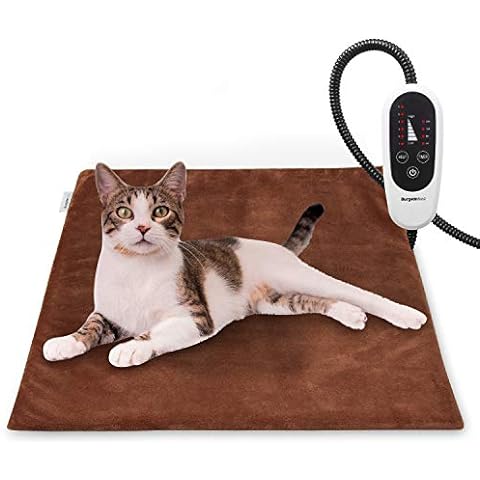 Waterproof Dog Heating Pad with Chew Resistant Cord Adjustable Cat Heating Pad with Timer（4/8/12/24/48H） Pet Heating Pad Upgraded Temperature Electric Pet Heated Mat Auto Power Off 86-141℉ 