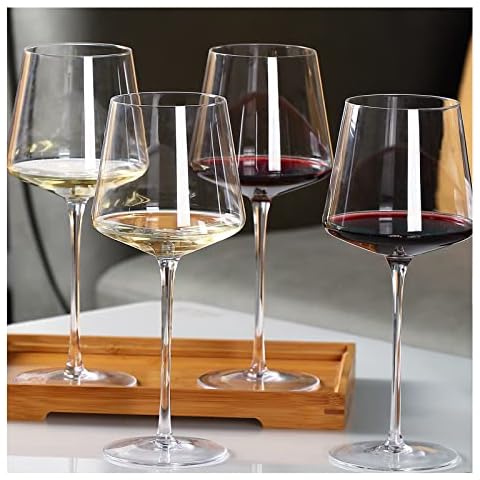 Physkoa Colored Wine Glasses Set of 6 - Crystal Colorful Wine Glasses with Long Stem and Thin Rim,Perfect Colored Wine Stemware for Wine Lover in