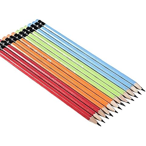 12 Crayons HB En Bois Noir Avec Strass, Pré-taillés, Pour