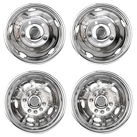 Nice looking and Durable Bolt On Wheel Cover,8 Lug Hubcaps Fit for Ford 1999-2002 F450 with Installation Tool Kit Kucaruce 2pcs 19.5inch Front Polished Stainless Steel Dually Wheel Simulators 