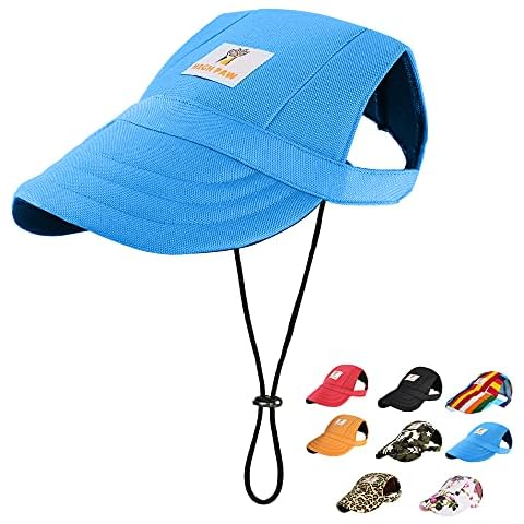 Outdoor Sport Hat Cap Visor Sunbonnet Outfit Summer Winter Cap for Small Medium Large Dogs Puppy Adjustable Dog Sun Protection Hat with Ear Holes Petmolico Dog Baseball Cap Large Size Blue 