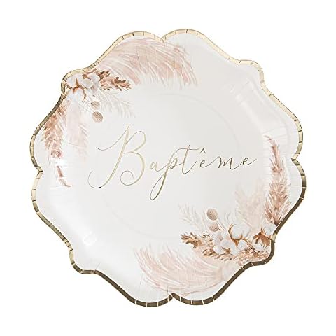 Assiettes jetables pour baptêmes
