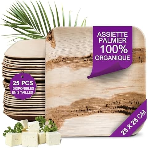 Assiettes jetables en bambou
