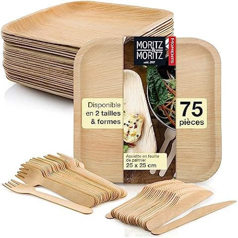 Assiettes jetables en feuilles