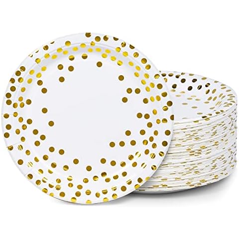 Assiettes jetables à pois