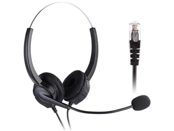 Auriculares con micrófonos para teléfonos fijos Miniatura