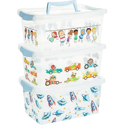Boîtes de rangement avec couvercle à jouets