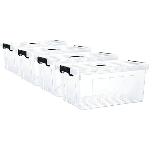 Boîtes de rangement avec couvercle et poignée