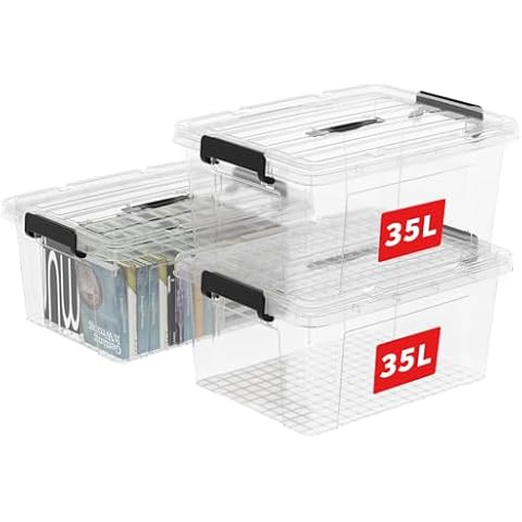 Boîtes de rangement avec couvercle à boucle