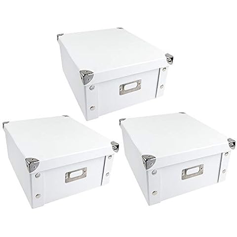 Boîtes de rangement avec couvercle à bouton