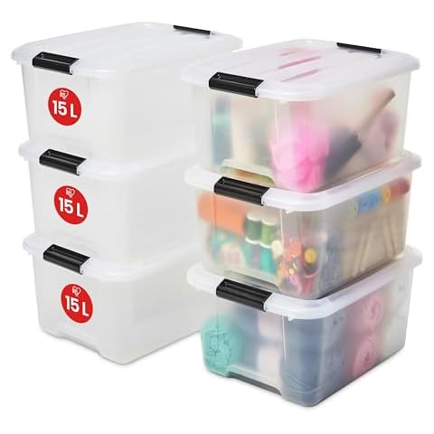 Boîtes de rangement avec couvercle portable
