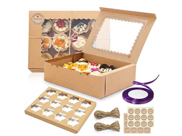 Lot De 10 Boîtes à Gâteaux Hautes Avec Fenêtre Pour Gâteaux à étages, 25,4 X