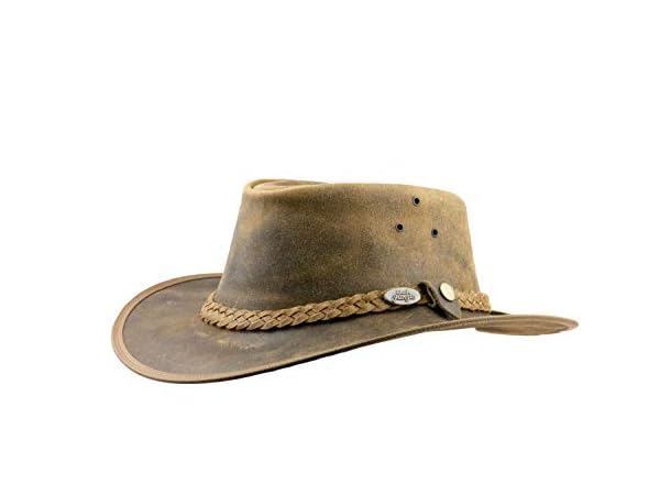 Chapeau Cowboy En Cuir Black Jungle - Style Australien, Imperméable