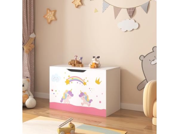 Coffres à jouets pour enfants avec couvercle rabattable thumbnail