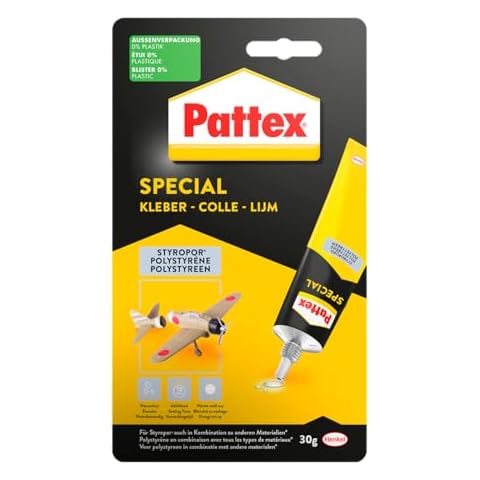 Colles adaptées au polystyrène