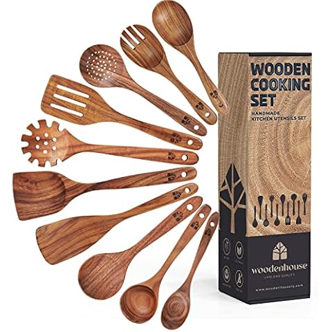 Cucharas de cocina de teca