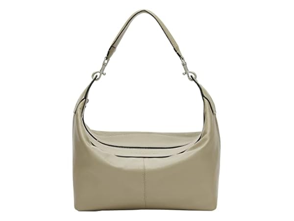 LL BARON Damen Leder Schultertasche FLAKONE – Braun-natur, Used Look, 33x22 Cm