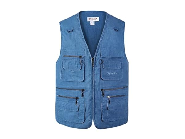 Gilet utilitaire en cuir marron clair pour homme - Gilet de