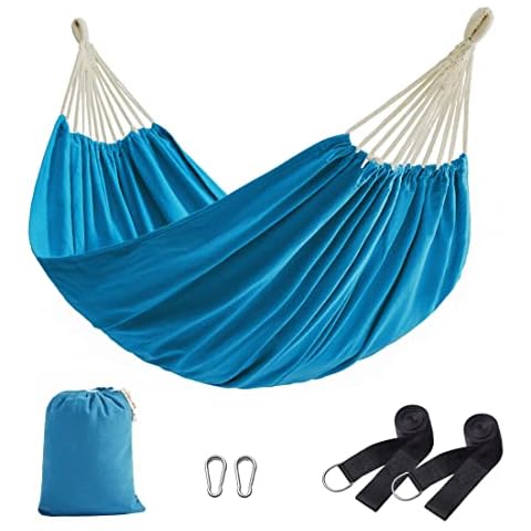 Hamacs bleus avec personnage