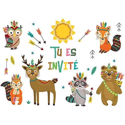 Invitations de fête d'enfants Animaux