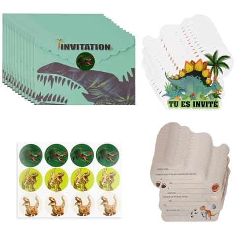 Invitations de fête d'enfants Dinosaures