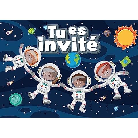 Invitations de fête d'enfants Espace