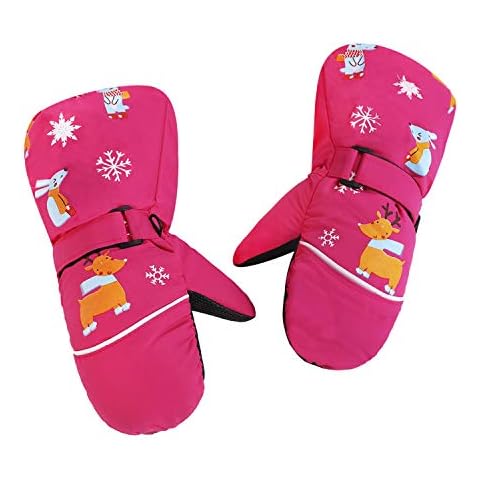 Ski-Handschuhe für Mädchen mit Klettverschluss
