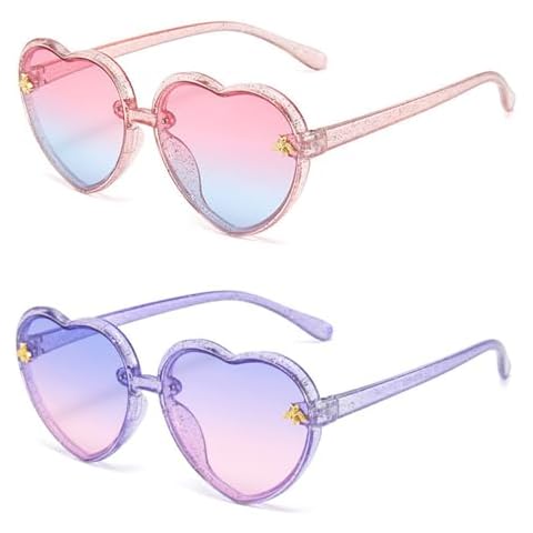 Lunettes de soleil filles en forme de coeurs