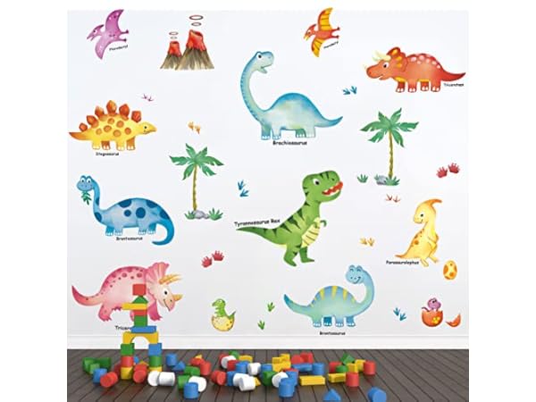 Pegatinas de pared de dinosaurios para bebé thumbnail