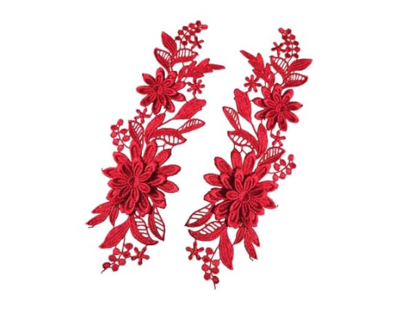 Dentelle à Coudre Lot De 4 - Appliques Florales Pour Vêtements, Ceintures, Décolletés