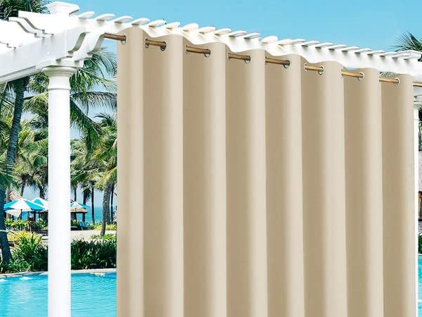 Rideaux D'extérieur Imperméables Coupe-vent - Avec œillets Haut Et Bas - Pour Porche, Pergola, Terrasse