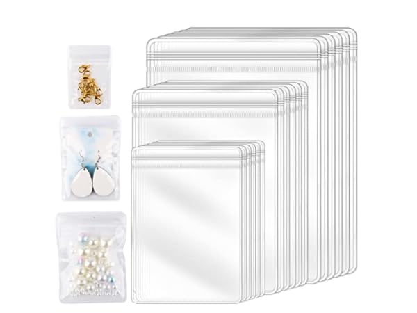 Sachets Ziplock Mini 350 Pièces 7 Couleurs - 2.9x2.6cm, Transparents - Rangement Bijoux, Perles, Accessoires