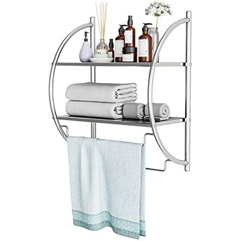 Toalleros de barra con estantes para baño