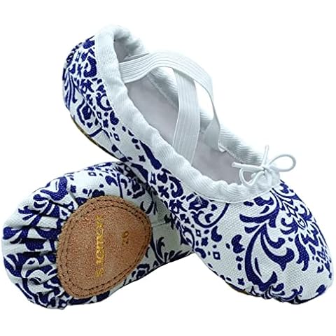 Zapatillas de ballet para niñas con flores
